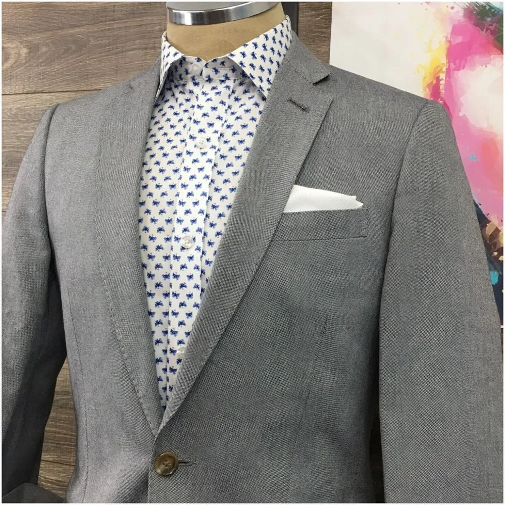 J CREW LUDLOW Mens Blazer Sport Coat Casual Jacket Size 36R Cotton Suit Gray‎